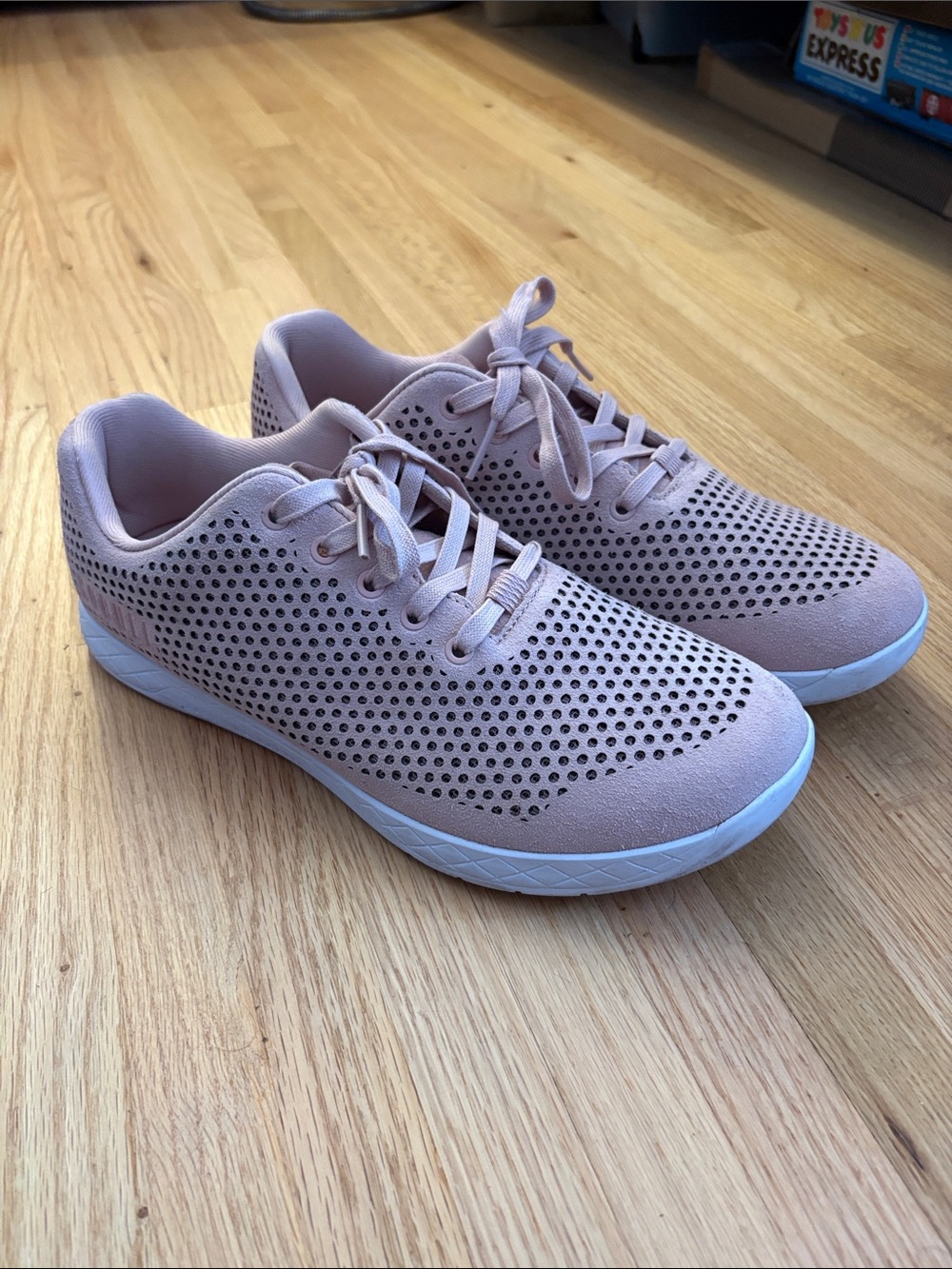 NOBULL Blush Pink Perforated Lace-Up Sneakers